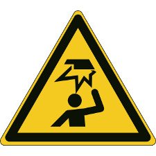 Floor Safety Sign - Warning; Overhead obstacles