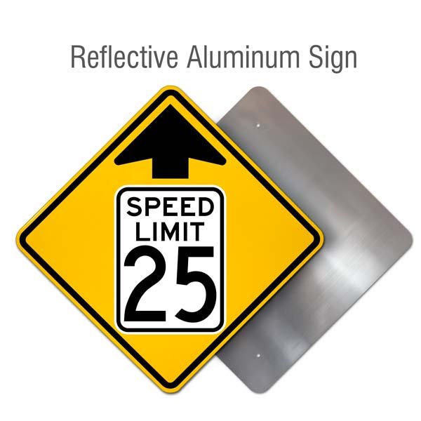 Reduced Speed Limit 25 MPH Sign