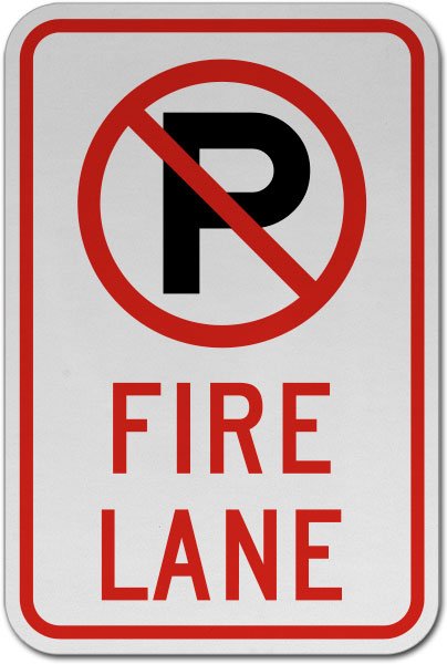 No Parking Fire Lane Sign