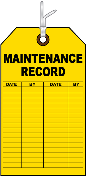Maintenance Record Tag