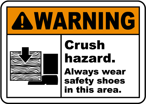 Always Wear Safety Shoes In Area Sign