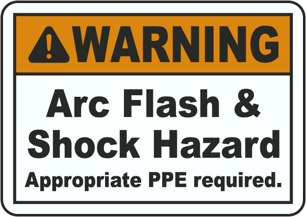 Warning Arc Flash & Shock Hazard Label