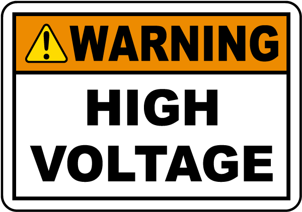 Warning High Voltage Label