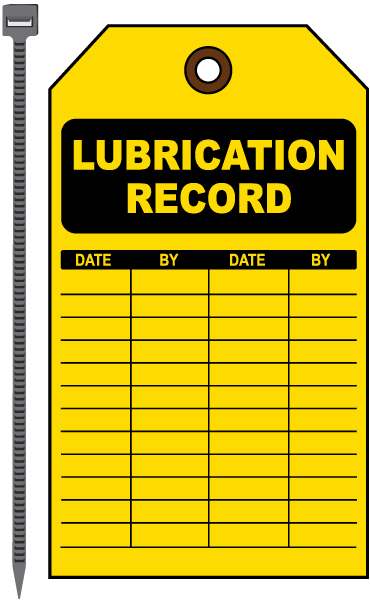 Lubrication Record Tag