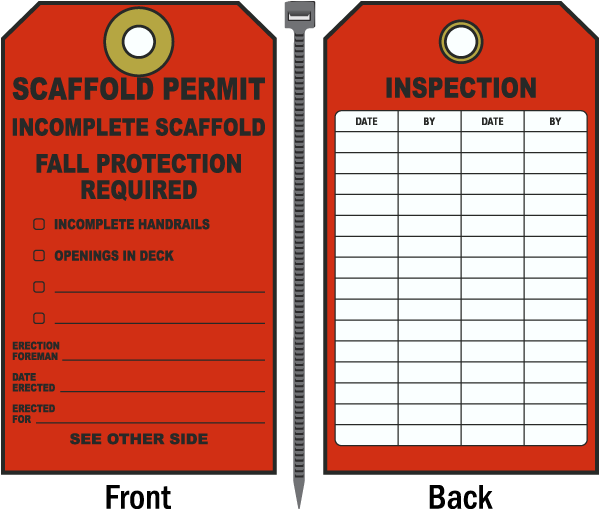 Scaffold Permit Tag