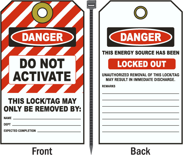 Danger Do Not Activate Tag