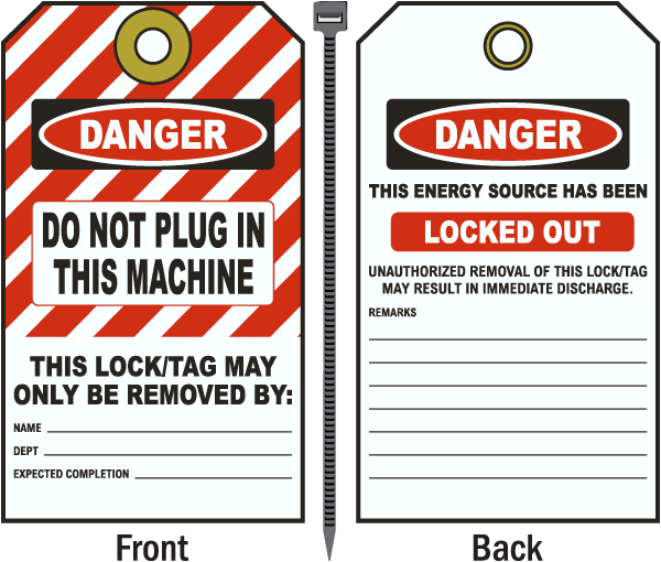 Danger Do Not Plug In This Machine Tag