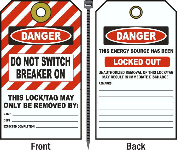 Dnager Do Not Switch Breaker On Tag