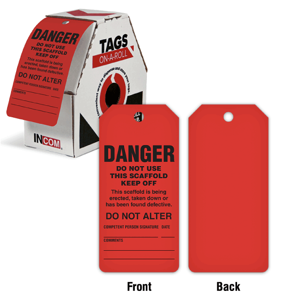 Danger Do Not Use This Scaffold Tags on a Roll