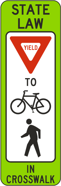 In Street Trail Crossing Yield Sign