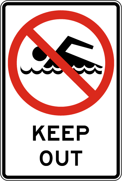 Texas No Swimming Keep Out Sign