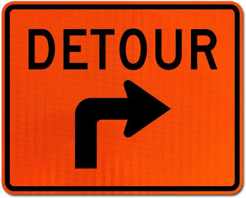 Detour Right Turn Sign