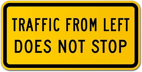 Traffic From Left Does Not Stop Sign